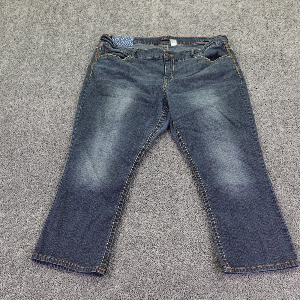 Supplies Capri Jeans Womens 22W Blue Denim Stretch Cropped Mid Rise Casual Pants